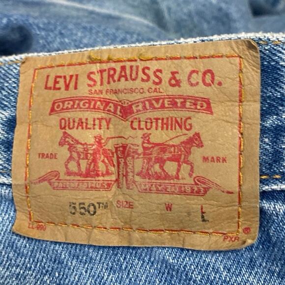 Levi's 550 Women's Blue High Waist Straight Tapered Relaxed Denim Jeans Pants L - Picture 4 of 5
